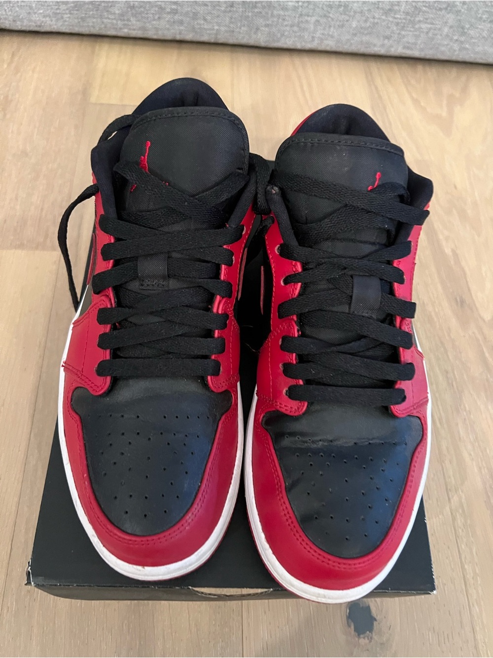 Jordan Men's Black & Red Low-Top Sneakers